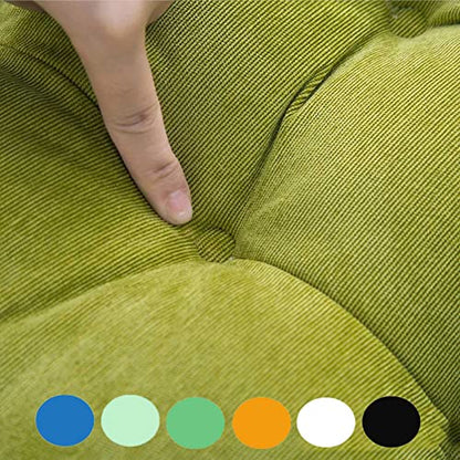 Futon Seat Cushion, Overstuffed Round Tatami Indoor Outdoor Seat Pads Chair Pad, Solid Color Footstool Cushion, not Include Chairs(18inch) (White) - color: White