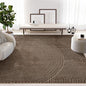 Abani Neutral Collection Brown Area Rug 6' x 9' for Living Room, Bedroom - Mid-Century Concentric Circle Design - Durable & Easy to Clean - color: Brown, size: 6' x 9' (Rectangular)