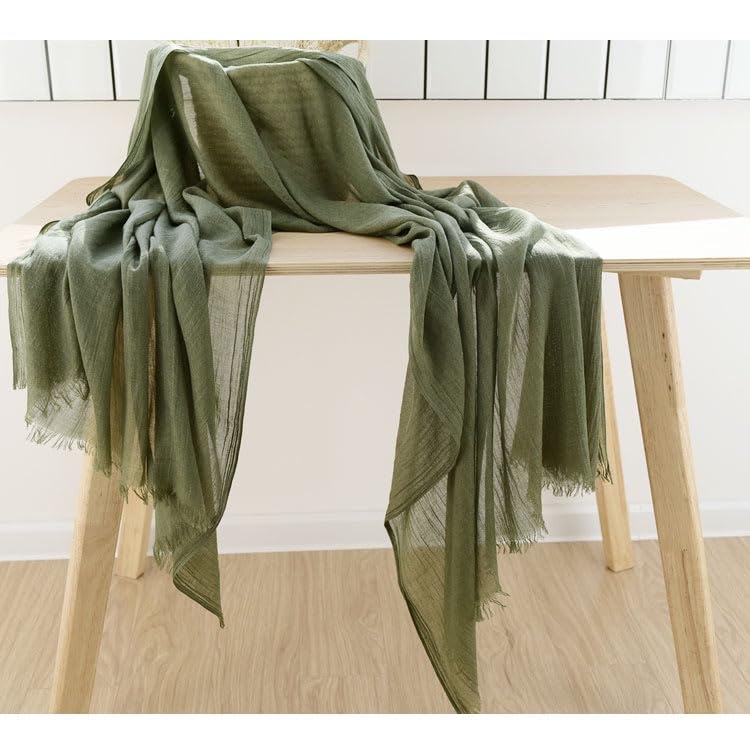 Jeelow Solid Color Scarf Wrap Shawl for Women Men – Soft Lightweight Head Scarf, All Season, Travel Beach Office Daily Wear - color: Forest Green