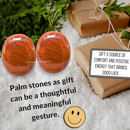 Amazing Gemstone Chocolate Jasper Crystals and Healing Stones - Large Palm Stone Crystals Piedra - Crystal for Good Luck, Positive Energy, Meditation - Unique Stocking Stuffers and Birthday Gifts - color: Chocolate Jasper