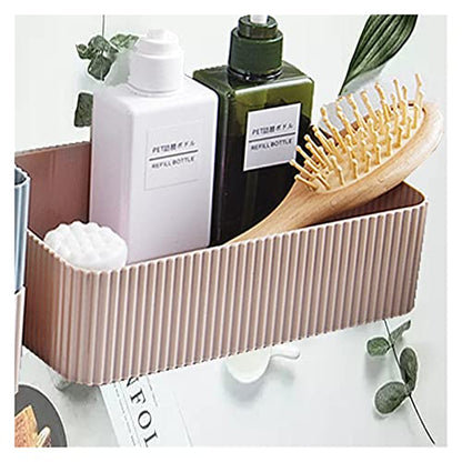Plastic Home Office Bathroom Storage Box Grid Desktop Sundries Storage Box Makeup (Color : Gray L) - color: Gray L