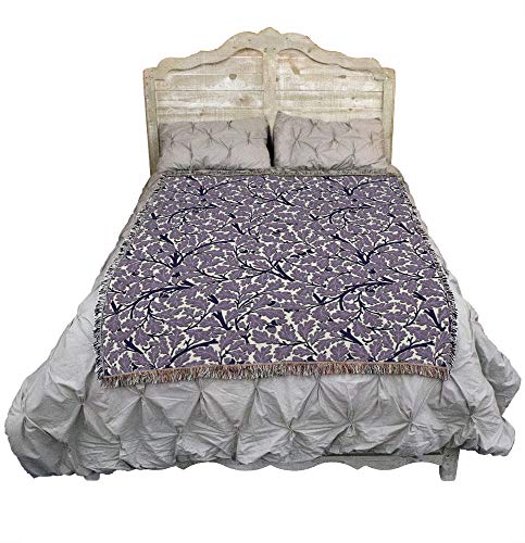 Pure Country Weavers William Morris Oak Tree Purple Blanket - Arts & Crafts - Gift Tapestry Throw Woven from Cotton - Made in the USA (72x54) - color: Purple, size: Large