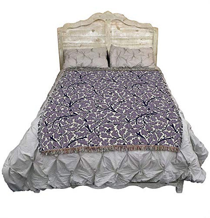 Pure Country Weavers William Morris Oak Tree Purple Blanket - Arts & Crafts - Gift Tapestry Throw Woven from Cotton - Made in the USA (72x54) - color: Purple, size: Large