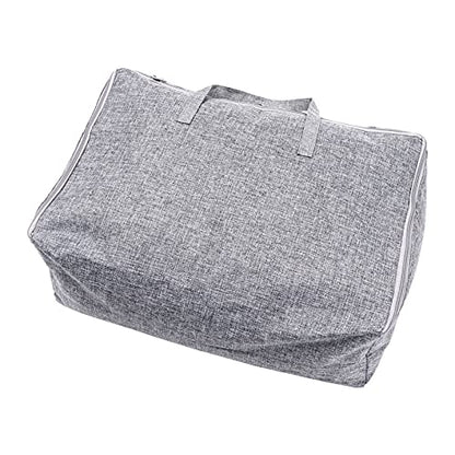 Large Capacity Cotton Storage Bag Linen Bag for Outdoor Travel Easy Zipper