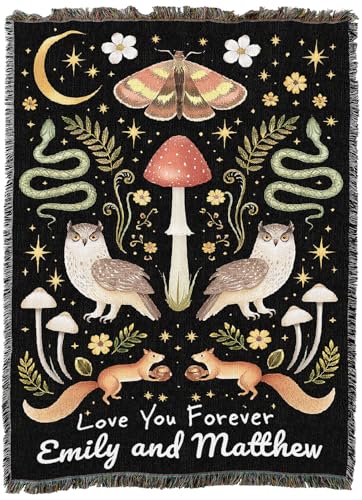 Pure Country Weavers Forest Friends Blanket - Personalized - Custom Gift Tapestry Throw Woven from Cotton - Made in The USA (72x54) - color: Forest Friends Blanket