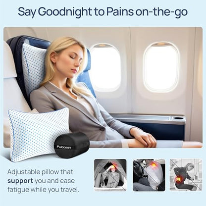 Small Cooling Memory Foam Travel Pillows for Airplanes Sleeping, Compressible Camping Pillow, Mini Adjustable Shredded Foam Bed Pillow for Medium Firm Neck Knee Lumbar Support, Ideal Car, Backpacking - size: S - 16 x 12 Inch