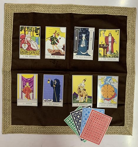 SMMS Spiritual Velvet Table Cloth Altar Tarot Spread (Brown, Small- 46cm*46cm/ 18inch*18inch) - color: Brown, size: Small- 46cm*46cm/ 18inch*18inch