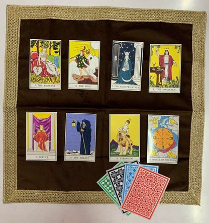 SMMS Spiritual Velvet Table Cloth Altar Tarot Spread (Brown, Small- 46cm*46cm/ 18inch*18inch) - color: Brown, size: Small- 46cm*46cm/ 18inch*18inch