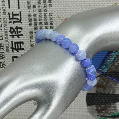 Keleny Gem Semi Precious Gemstones 8mm Natural Quartzite Stone Round Beads Rock Crystal Jasper Stretch Bracelet 7 Inch Unisex - color: 8mm Blue Weathered Agate