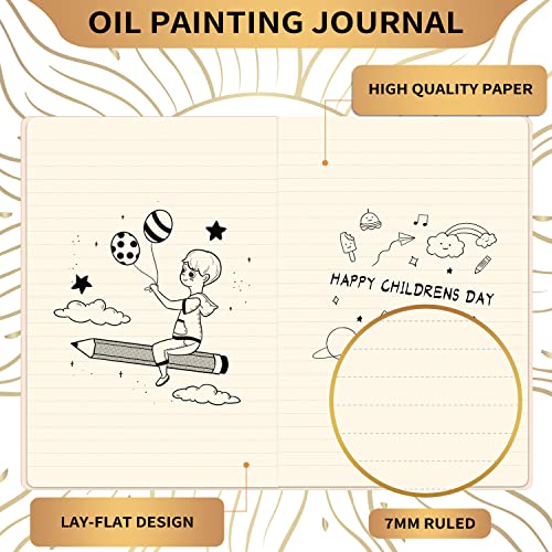 Ruled Notebook/Journal – Premium Thick Paper Faux Leather Classic Writing Notebook with Pocket + Page Dividers Gifts, Banded, Large, 144 Pages, Hard Cover, Lined (5.8 x 8.4) - White Sun Goddess - color: white