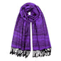 Ciormis Two Tone Silky Paisley Pashmina Shawl Scarf,Soft Women's Rave Jacquard Pashminas Wrap Scarves - color: O#.dark Purple Paisley