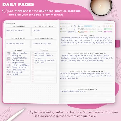 Clever Fox Self-Care Journal – Daily Reflection Notebook – Mental Health & Personal Development Planner, Meditation & Mood Log, A5 (Violet Blossom) - color: Violet Blossom, size: A5 (5.8'' x 8.3'')