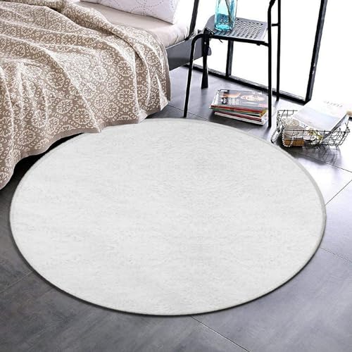 Modern Round Area Rug, Non-Slip Machine Washable Kitchen Office Circle Rug, Room Sofa Yoga Soft Round Carpet Compatible with White 60inch(150cm) - color: Color72, size: 60inch(150cm)
