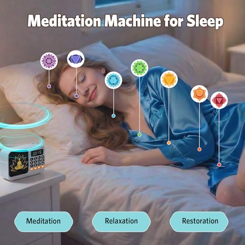 Tibetan Meditation Singing Bowl, Portable Electronic Audio Sound Machine with 27 Different Singing Bowl, Natural Soothing Sounds for Yoga, Meditation, Chakra Healing and Stress Relief(Green) - color: Green
