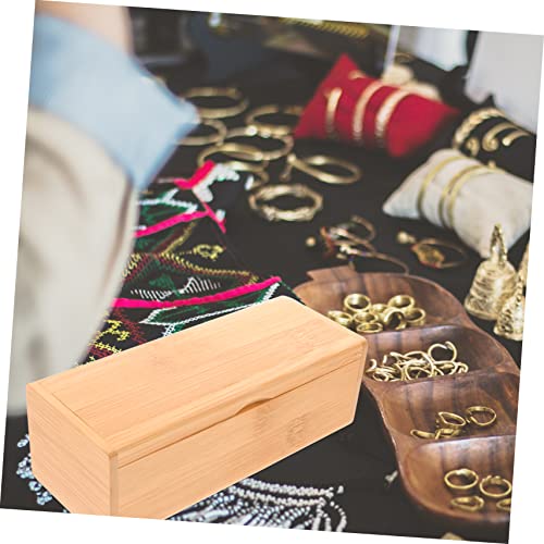 ULTECHNOVO Bamboo Storage Box with Lid Wooden Crafts Organizer for Jewelry and Keepsakes Bamboo Storage Solution for Home and Office