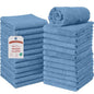 RIVERSIDE Pack of 24 Wash Cloths for Showering, 12 x 12 Inches, Super Soft & Absorbent, 100% Cotton Washcloths Premium Quality Flannel Face Cloths for Bathroom, Gym, Spa (Electric Blue, 24 Pack) - color: Electric Blue