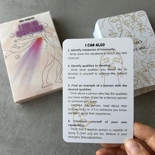 Self-Esteem & Confidence Boosting Cards – 'I Can Do Anything' 46 - Card Deck with Daily Affirmations & Exercises for Personal Growth (English)