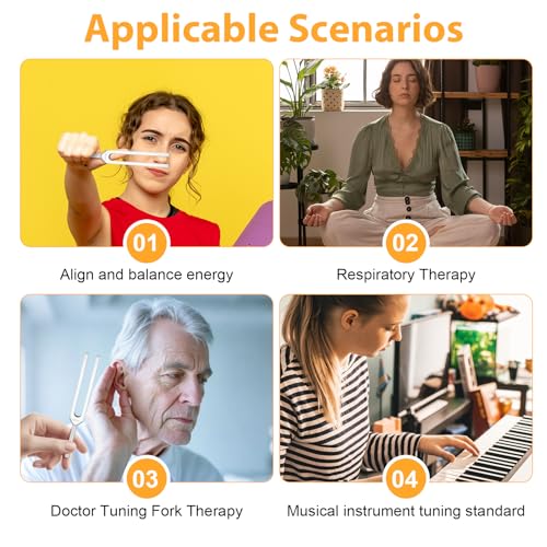 Tuning Forks for Healing Set,Includes 128Hz, 136Hz, 256Hz, 384Hz,512Hz & Activator, Portable in Storage Pouch – Medical Grade Sound Healing Instruments for Chakra, Yoga, and Meditation