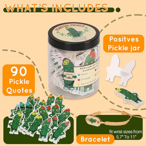 90 Positive Pickle Affirmation Cards Jar with NFC, Graduation Gifts, Birthday Gifts for Mom, Women, Teenage, Adults, Teachers, Sisters, Friends, Teen Girl Cute Trendy Stuff