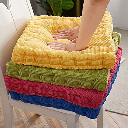 Jhorxa 18x18inch(Set of 2) Square Tufted Floor Pillow Chair Pad Sofa Cushion Tatami Floor Cushion Purple Cushion for Living Room Bed Balcony Outdoor Children's Play Area Car etc. (Orange)