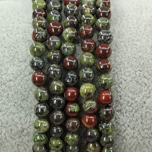 Keleny 4mm Natural Round Beads Gemstones Rock Crystal Stretch Bracelet 7 Inch Unisex - color: A Grade Dragon Blood Jasper