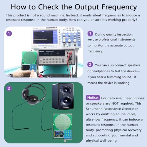 Schumann Resonance Generator 7.83Hz, Adjustable Frequency Healing Device 0.001Hz-200kHz, Pure Sine Wave Frequency Generator Sound Therapy Machine for Deep Sleep, Anxiety Relief, Yoga & Meditation
