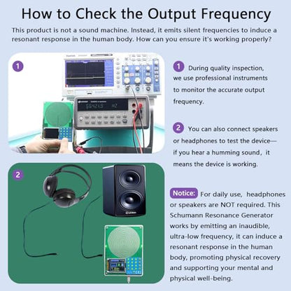 Schumann Resonance Generator 7.83Hz, Adjustable Frequency Healing Device 0.001Hz-200kHz, Pure Sine Wave Frequency Generator Sound Therapy Machine for Deep Sleep, Anxiety Relief, Yoga & Meditation
