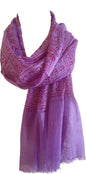 Karma Handicrafts Om Meditation Yoga Harye Ram Prayer Scarf Cotton Scarves Nepal - color: Purple
