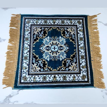 Velvet Pooja Aasan Mat 20 Inch, Soft Prayer and Meditation, Puja Cloth Rug, Home Temple Decor, Sofa Floor Seating Mat for Daily Use and Festivals Mattress Mats Car Seat Cover, Spiritual & Daily Use