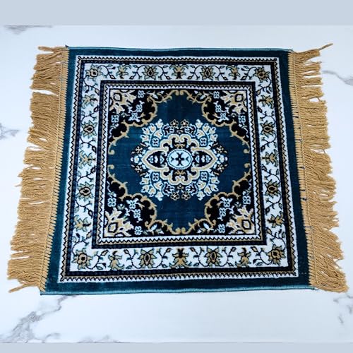 Velvet Pooja Aasan Mat 20 Inch, Soft Prayer and Meditation, Puja Cloth Rug, Home Temple Decor, Sofa Floor Seating Mat for Daily Use and Festivals Mattress Mats Car Seat Cover, Spiritual & Daily Use