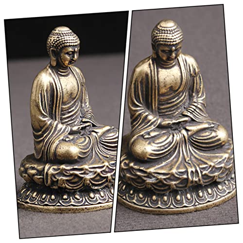 Cabilock Mini Zen Buddha Statue Antique Meditation Ornament for Decor Tranquil Temple Sculpture for Relaxation Zen Aesthetic for Family Friends