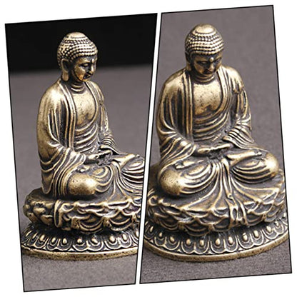 Cabilock Mini Zen Buddha Statue Antique Meditation Ornament for Decor Tranquil Temple Sculpture for Relaxation Zen Aesthetic for Family Friends