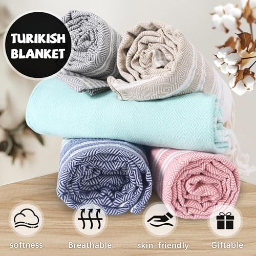 Genovega Large Throw Blanket Yoga Blanket Turkish Beach Towel Women Birthday 60th 50th 40th 30th Ideas Mother Day Grandma Nana Wife Sister Girlfriend Her Female Boss Teacher Father Husband Son - color: Rustic, size: Giant Large 82''x88''