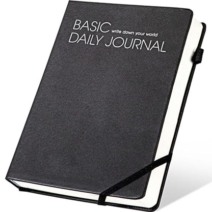 CAGIE Lined Journal Notebook for Work 256 Pages Hardcover Journals for Writing with Pen Loop A5 Daily Journaling Notebooks with Pocket, 5.7" x 8.3", Black - color: 01 black