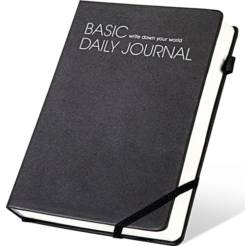CAGIE Lined Journal Notebook for Work 256 Pages Hardcover Journals for Writing with Pen Loop A5 Daily Journaling Notebooks with Pocket, 5.7" x 8.3", Black - color: 01 black