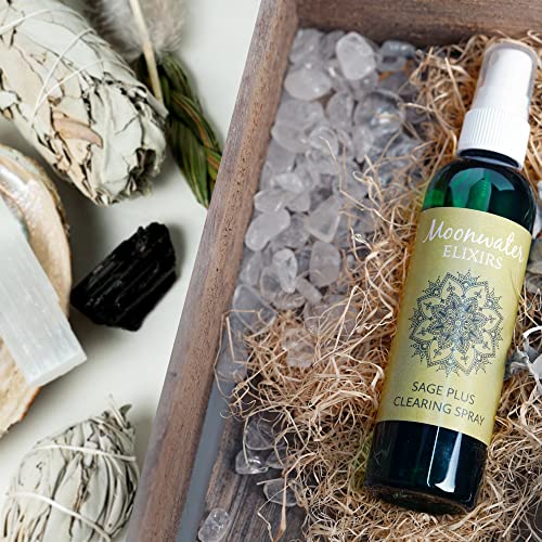 White Sage Smudge Spray for Spiritual Cleansing & Aura Protection, Sage Spray for Cleansing Negative Energy & Protection, Home & Meditation, Clear Quartz Reiki Energized Aromatherapy Room Mist 2X 8oz - size: 8 Fl Oz (Pack of 2)