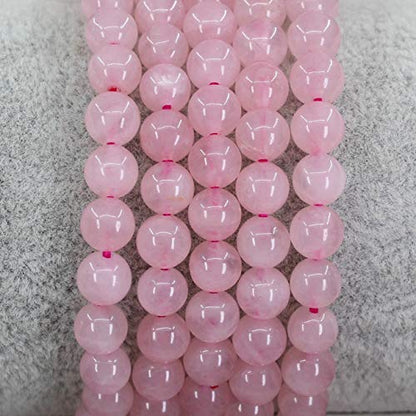 Keleny Semi Precious Crystal 6mm Round Beads Rock Yoga Stretch Bracelet 7 Inch Unisex Unisex - color: Rose Quartz