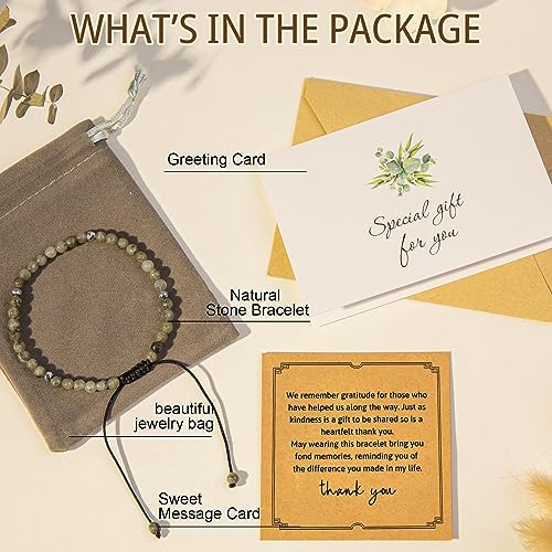 Thank You Gifts for Women: Teacher Appreciation Office Gifts for Coworkers Employee Boss Lady Manager Colleague Natural Stone Bracelet - color: Moonstone
