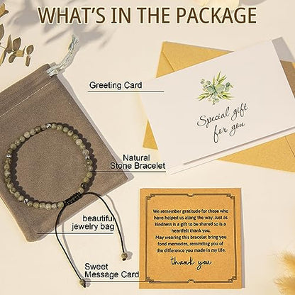 Thank You Gifts for Women: Teacher Appreciation Office Gifts for Coworkers Employee Boss Lady Manager Colleague Natural Stone Bracelet - color: Moonstone
