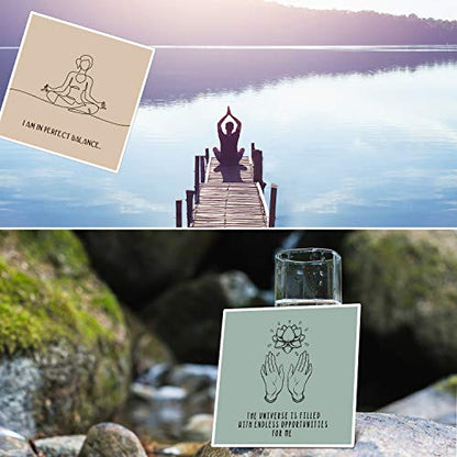 Outus 50 Pcs Positive Affirmation Cards for Women, 4 x 4 Inch Daily Meditation Motivational Cards with Inspirational Questions, Mindfulness Gifts for Adult(Bright Color Series)
