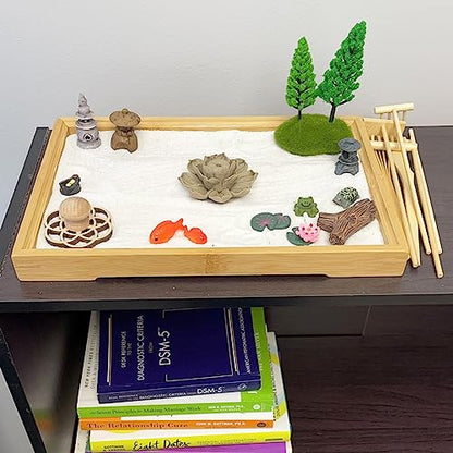 GNIEMCKIN 30 PCS DIY Sand Zen Garden Tools, Mini Zen Garden Rake Sets for Serenity and Spiritual Meditation, Tasteful and Elegant Zen Garden Accessories for Home Decor, and Father or Mother's Gift