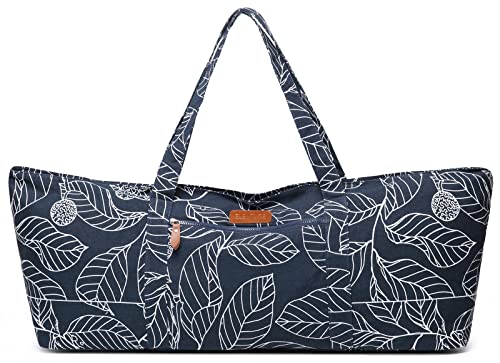 Large Yoga Mat Bag for Women Men, Travel Gym Bag for Pilates Office Beach Workout, Yoga Mat Tote Carrier with Mat Strap for 1/4" 1/2" Thick Exercise Yoga Mat - color: Leaves