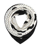 ANDANTINO 100% Pure Mulberry Silk Scarf 35" Large Square Lightweight Headscarf –Women’s Hair Wraps-With Gift Packed - color: Black&ivory Polka Dots