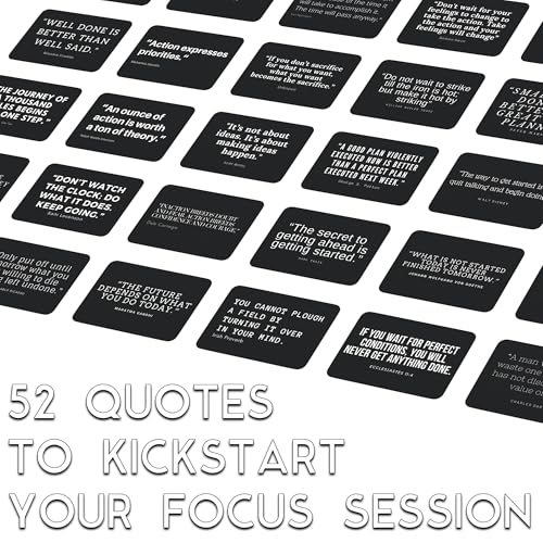 Take Action Cards and Wood Stand - 52 Motivational Quotes to Stop Procrastinating and Start Working on Your Goals, Dreams, and Personal Development, Walnut Wood Stand