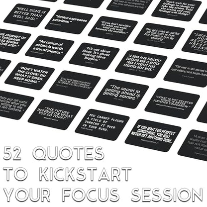 Take Action Cards and Wood Stand - 52 Motivational Quotes to Stop Procrastinating and Start Working on Your Goals, Dreams, and Personal Development, Walnut Wood Stand