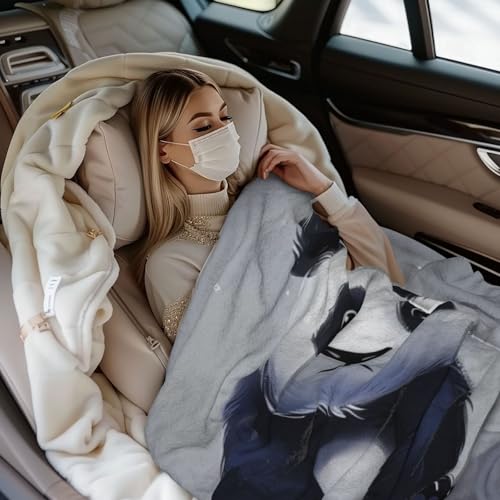 Flannel Throw Blanket 40x30 Inch, Panda Prints Anti-Pilling Warm Fuzzy Blankets for Bed Sofa Couch Travel - color: Panda, size: 40x30 Inch