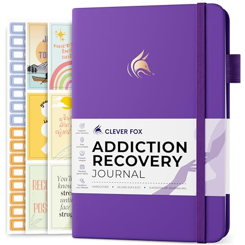 Clever Fox Addiction Recovery Journal – Addiction Treatment Planner & Workbook – Daily Sobriety Journal for Recovery Progress, A5 (Purple) - color: Purple, size: A5 (5.8'' x 8.3'')