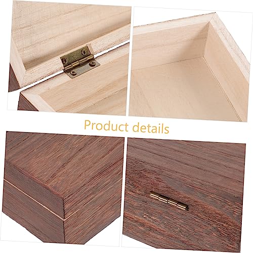GLEAVI Wooden Storage Trunk Flip Storage Box Simple Case for Jewelry Practical Container