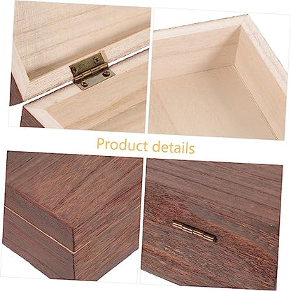 GLEAVI Wooden Storage Trunk Flip Storage Box Simple Case for Jewelry Practical Container