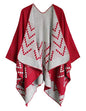 Urban CoCo Women's Color Block Shawl Wrap Open Front Poncho Cape - color: Series 26-red